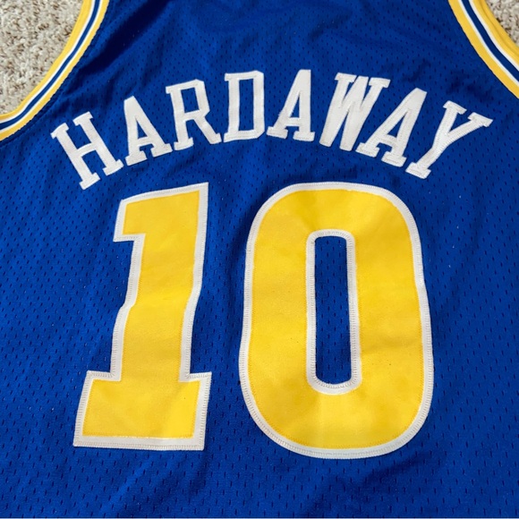 VINTAGE REEBOK NBA Warriors Hardaway Hardwood Classics Basketball Jersey 2XL - Picture 6 of 9